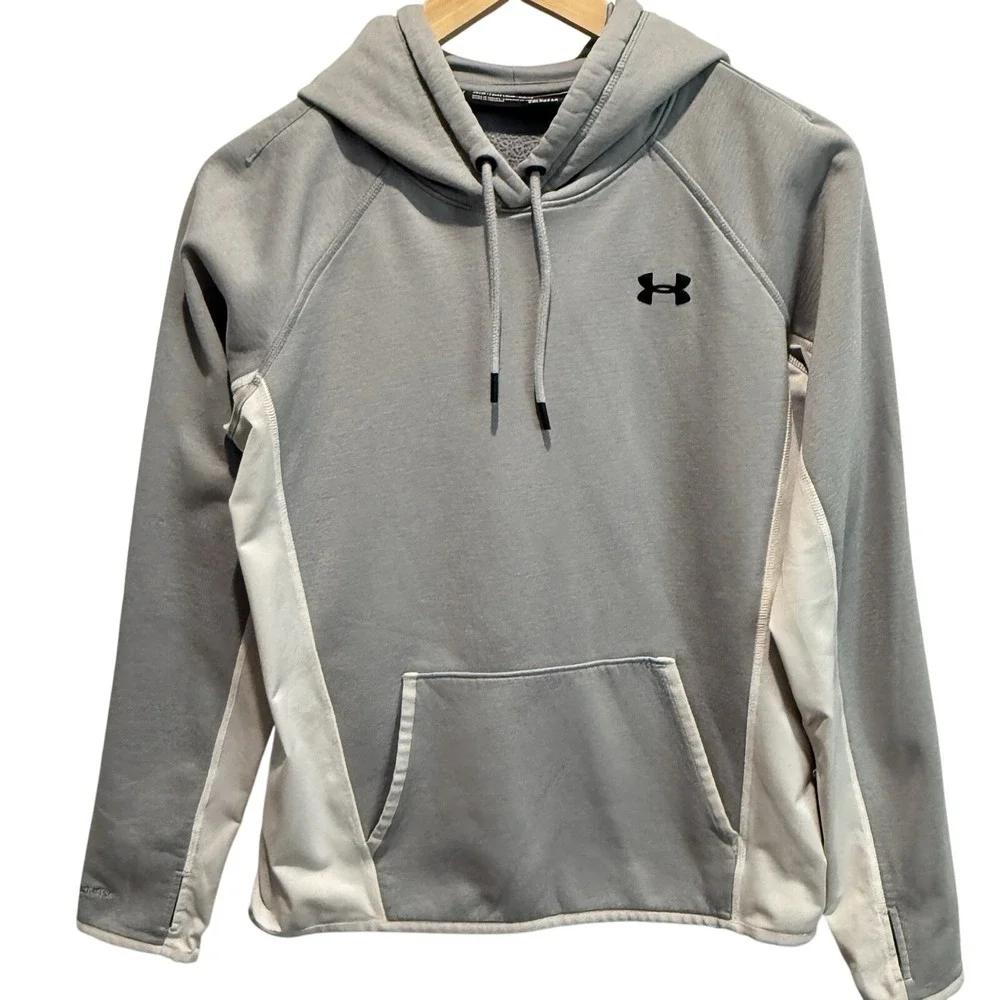 Under Armour Mens Hoodie Small Gray Sweatshirt Storm Loose Fit Full Zip